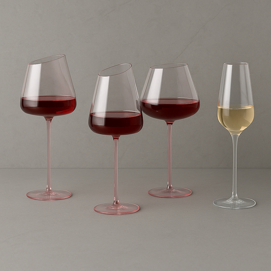 Slanted Rose Wine Glass