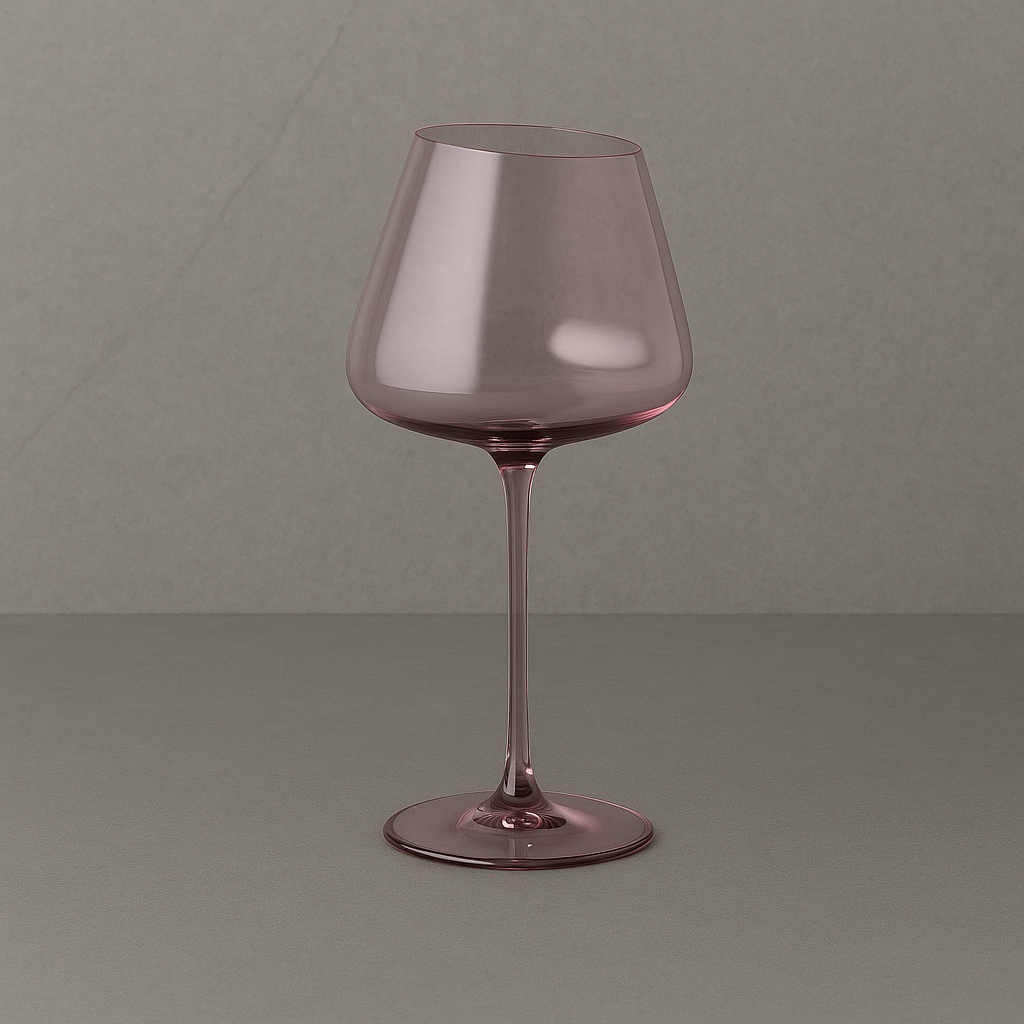 Slanted Rose Wine Glass