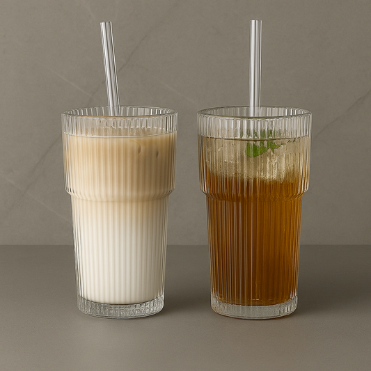 Luxury Ribbed Glass Cups