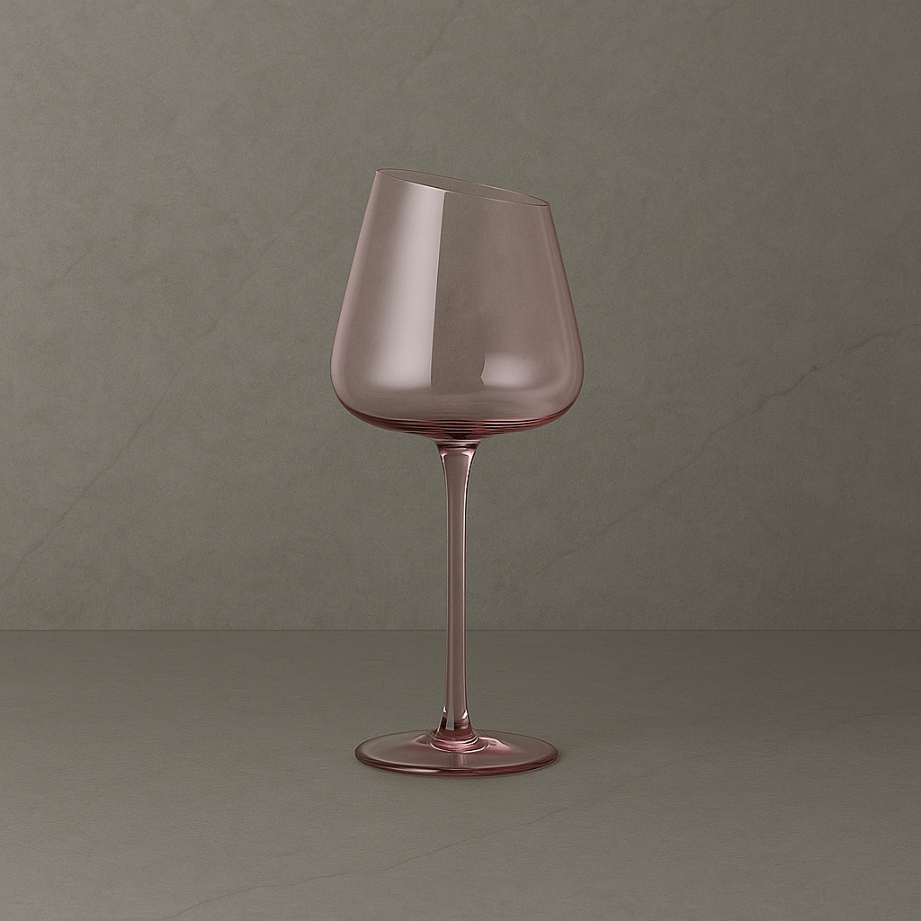 Slanted Rose Wine Glass